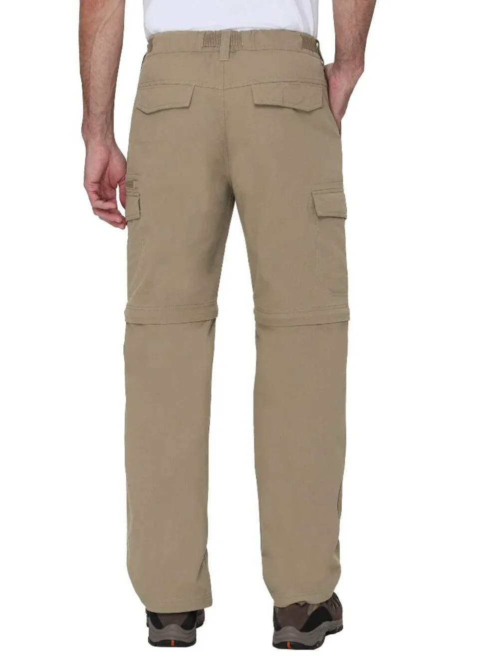 BC Clothing Men's Belted Convertible Pants Tan, Size L x 29 (New)